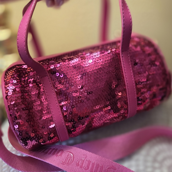 Juicy Couture Mini Barrell Fuchsia Sequin Crossbody Bag NWT - Picture 9 of 14